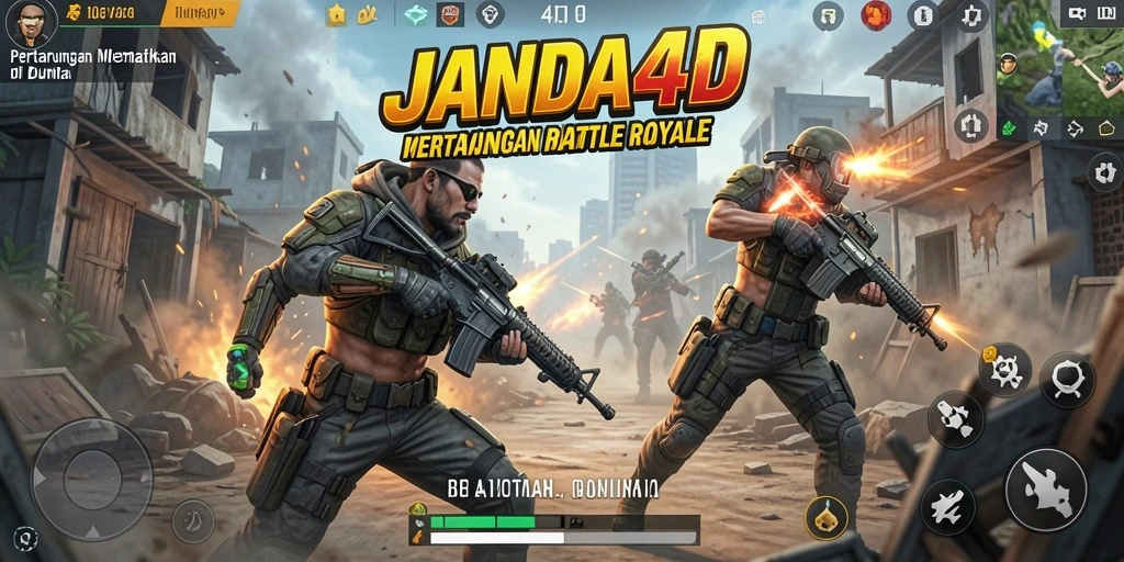 Tampilan aksi seru dalam gameplay Battle Royale JANDA4D.