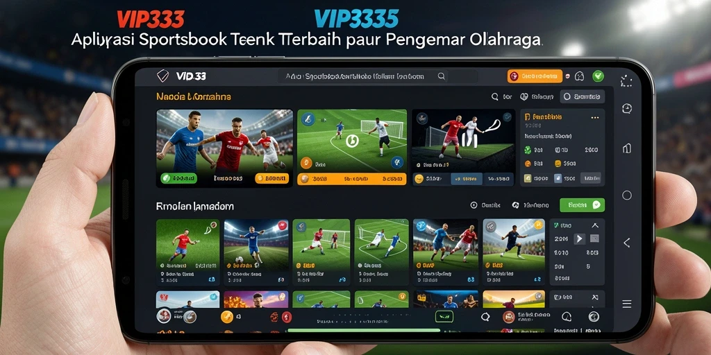 Tampilan antarmuka aplikasi Sportsbook VIP333 yang menarik.