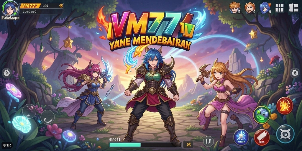 Tampilan gameplay VM777 dengan aksi seru dan karakter Anime favorit.